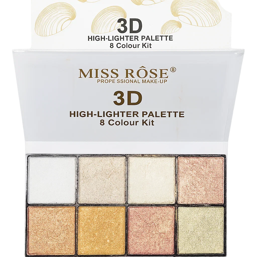 Miss Rose Highlighter 3D - 8 Colour Kit Miss Rose