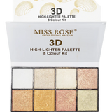 Miss Rose Highlighter 3D - 8 Colour Kit
