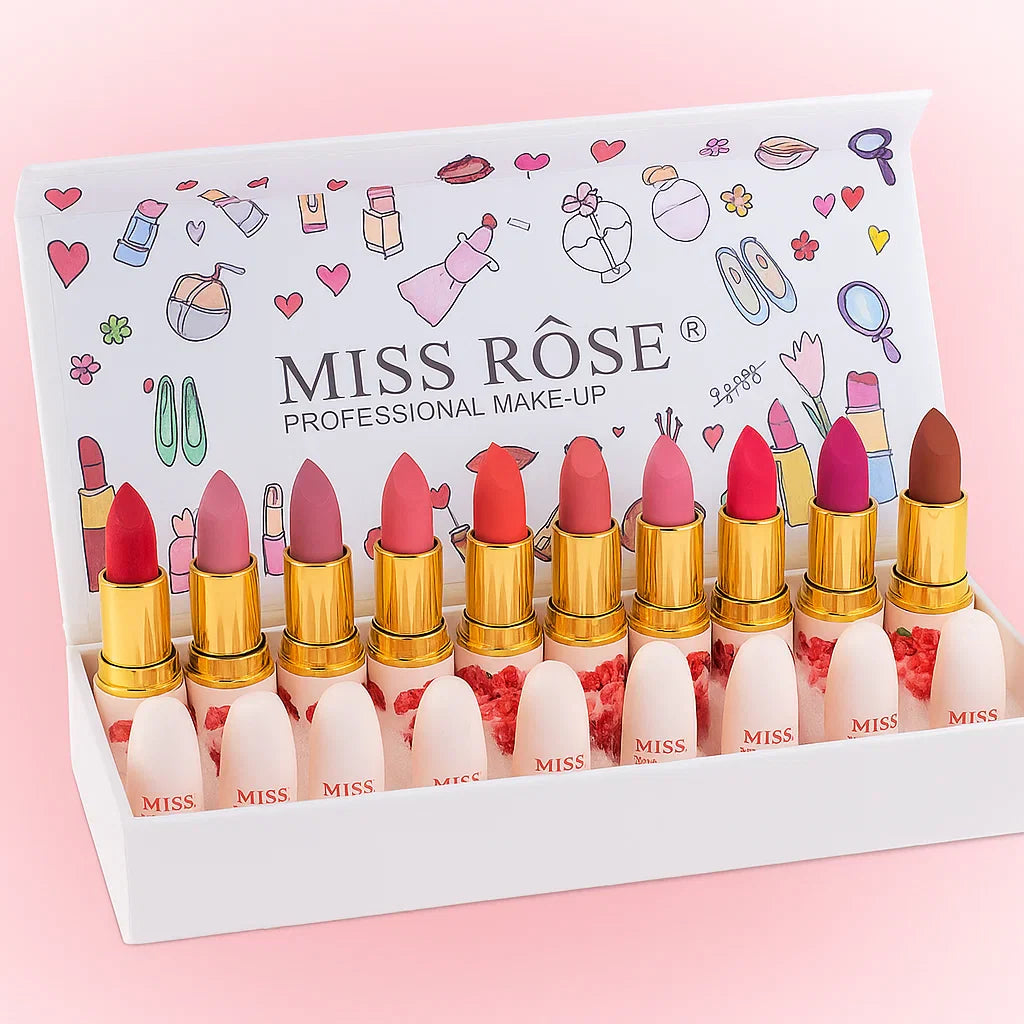 Miss Rose Lipsticks - 12 Pcs Set Miss Rose