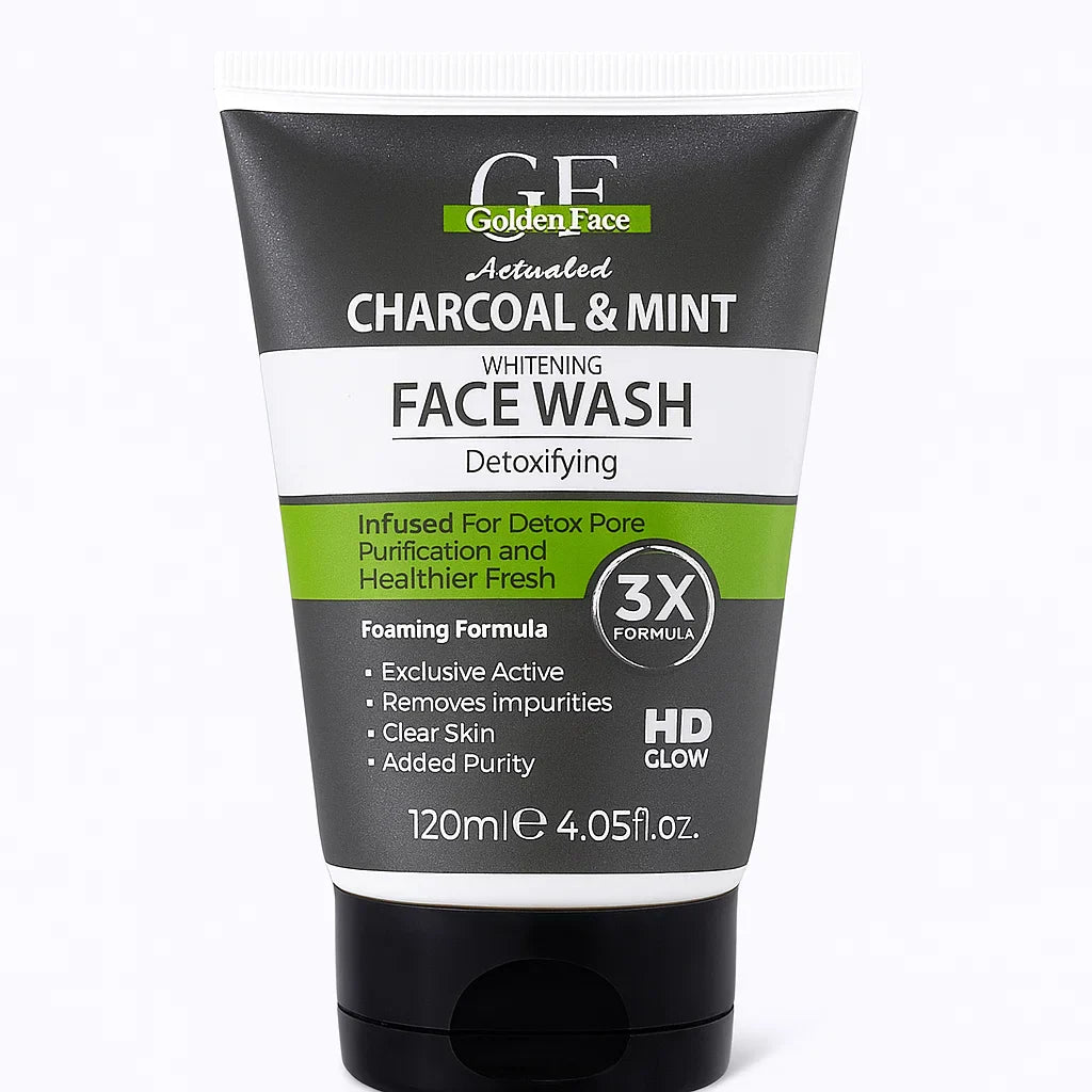 Golden Face Activated Charcoal & Mint Whitening Face wash - 120ml Golden Face