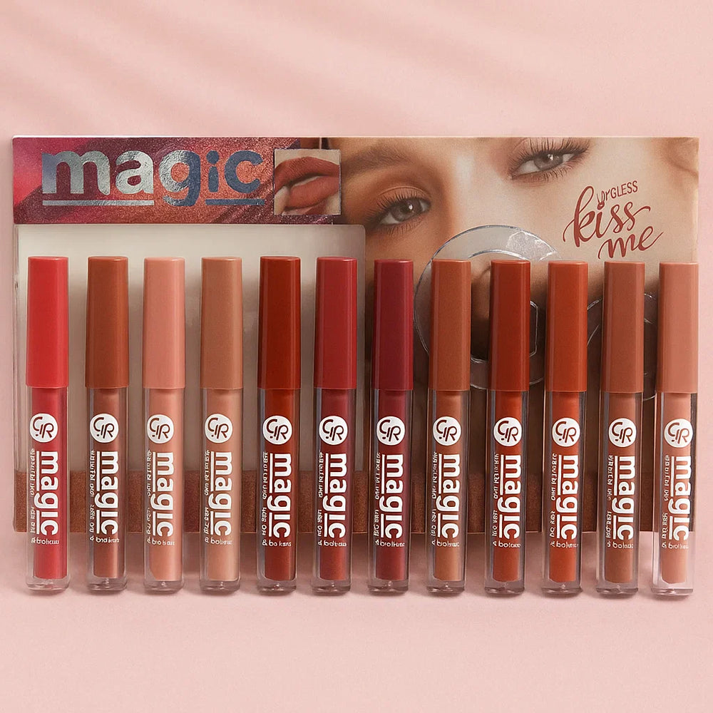 Quden Rose Soft And Matte Lip Gloss - 12 Pcs Set Quden Rose