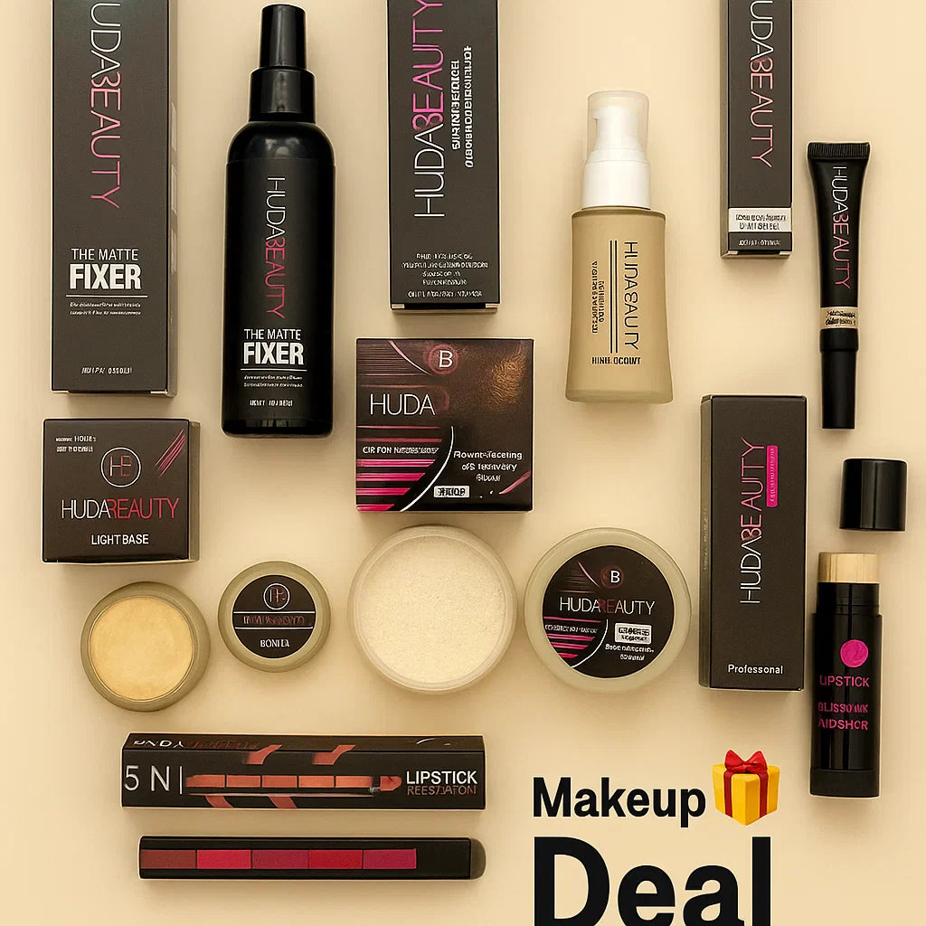 Huda Beauty Makeup Deal – 6 Pcs + 5in1 Lipstick Gift Huda Beauty