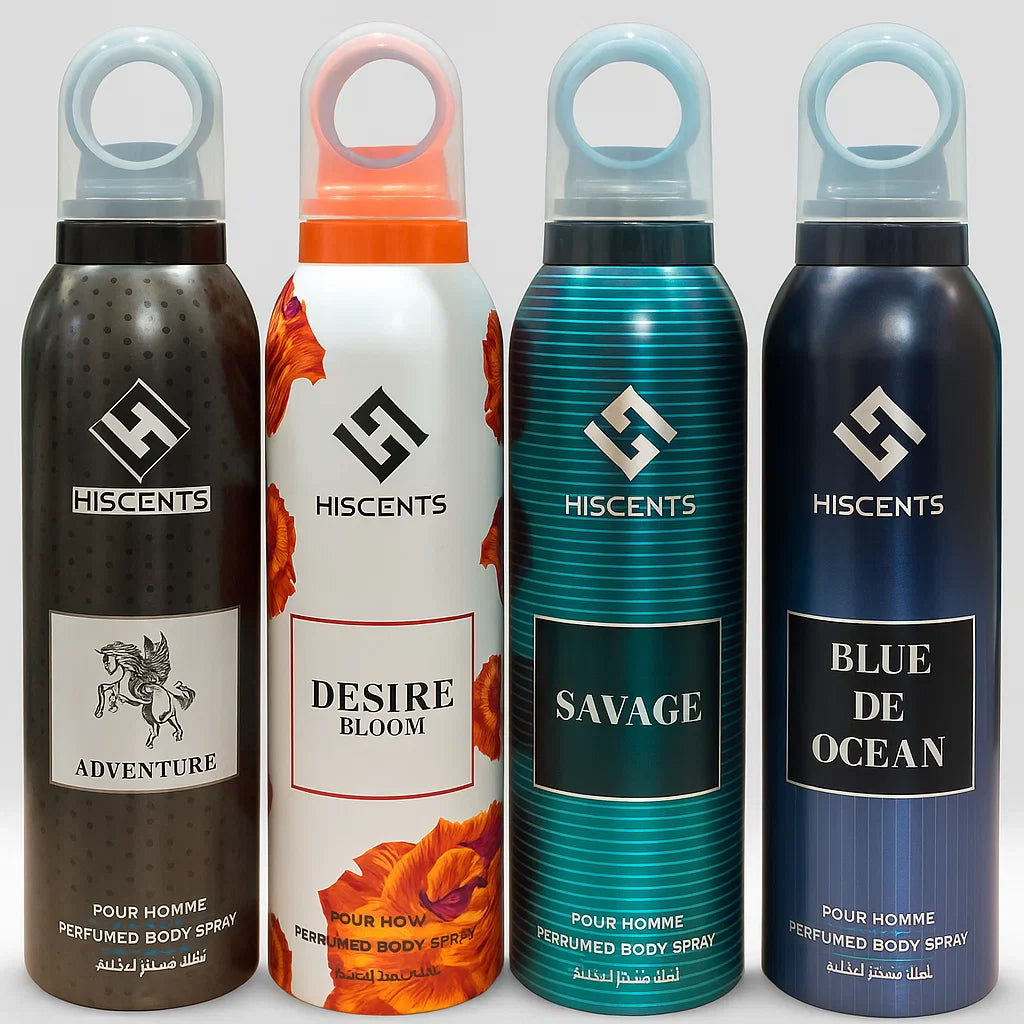 Hiscent by Waseem Badami – Pack of 4 Body Spray - 200ml Hemani