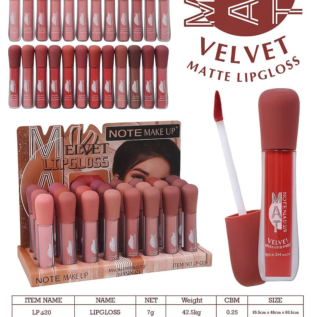 NOTE Makeup Mat-Velvet Matte Lipgloss – Bold Color, Velvet Touch Note