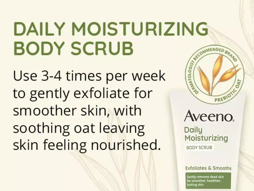 Aveeno Daily Moisturizing Exfoliating Body Scrub Gently Renews Dry Aveeno