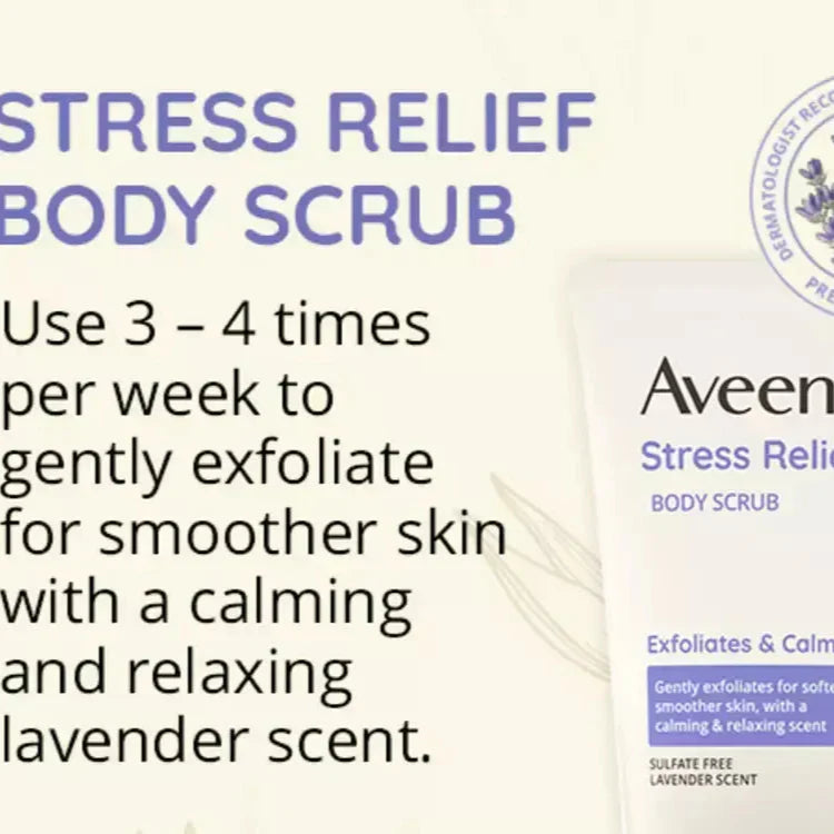 Aveeno Stress Relief Exfoliating Body Scrub – Lavender Scent - 283ml Aveeno