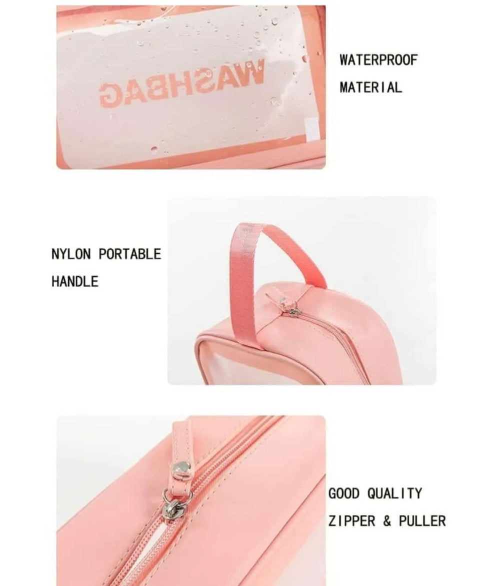 Women Portable Travel Wash Bag Transparent Waterproof Makeup Storage Cosmia
