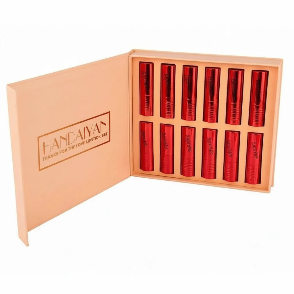 Handaiyan Matte Metal Lipstick Vault - 12Pcs Handaiyan