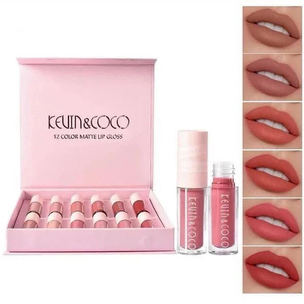 Kevin & Coco - Colors Make Me Make Me Happy - 12 Colors Matte Lip Gloss Set Kevin & Coco
