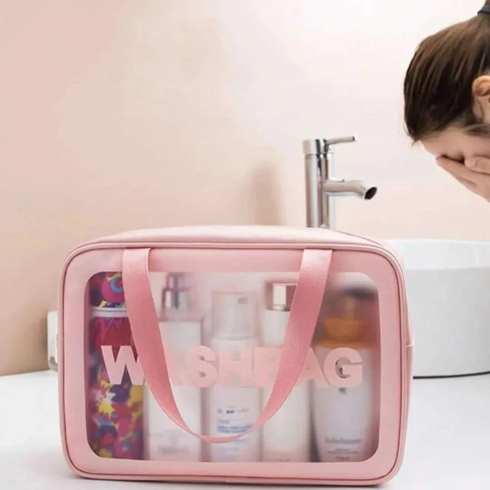 Women Portable Travel Wash Bag Transparent Waterproof Makeup Storage Cosmia