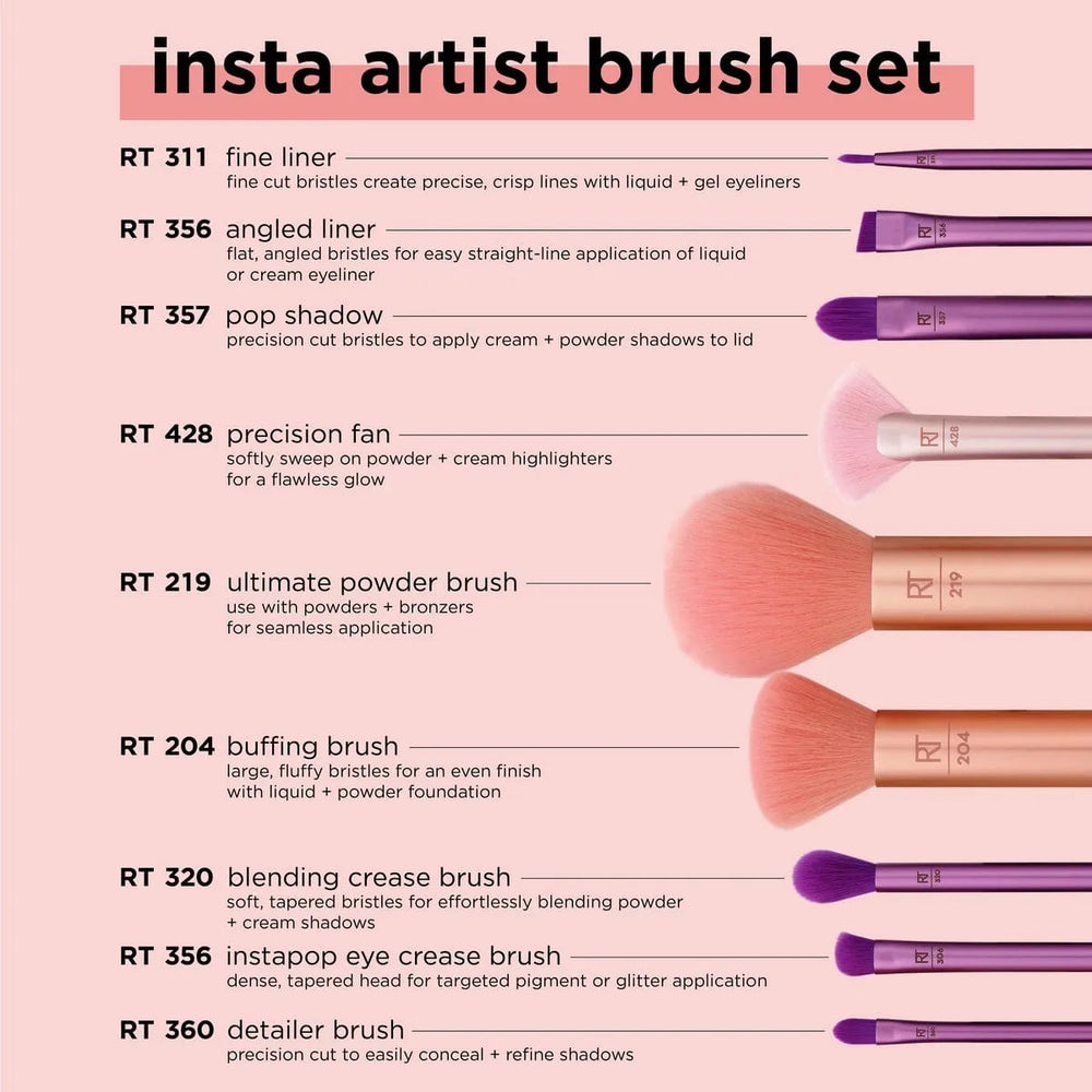 Real Technique Insta Artist Brushes Set 9/Pcs Real Technique