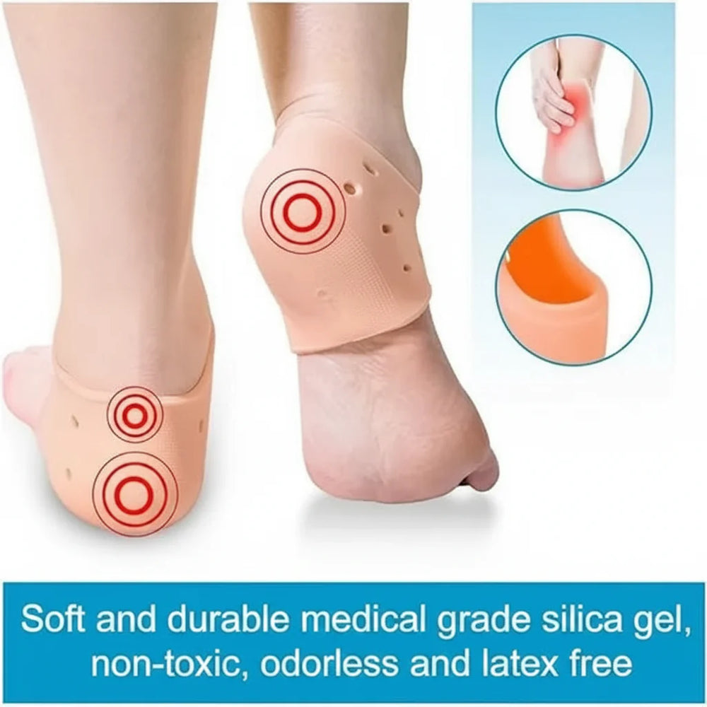 Half Cover Sock Silicone Gel Heel Pad Socks for Pain Relief Cosmia.pk