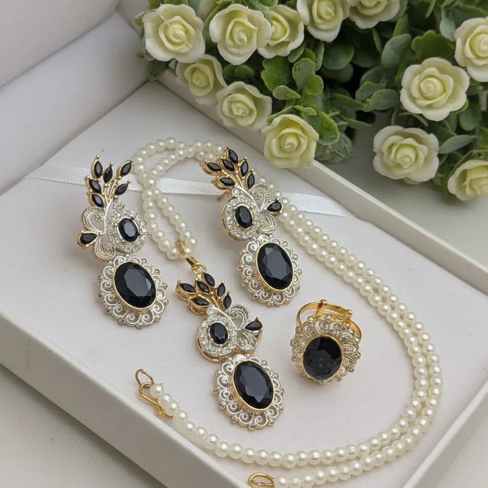 Zircon Combo Party Set – High Quality Oval Shape Jewellery Cosmia.pk
