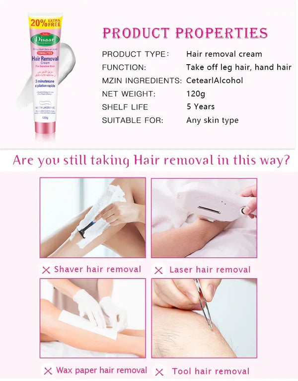Disaar Depilatory Body Painless Effective Hair Removal Cream - 120g Disaar