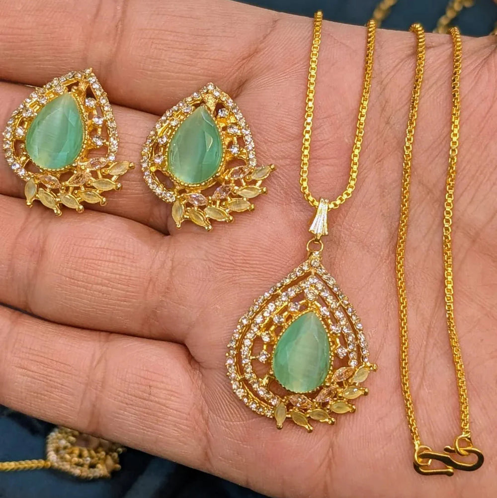 Zircon Locket Set – Locket & Earrings Cosmia