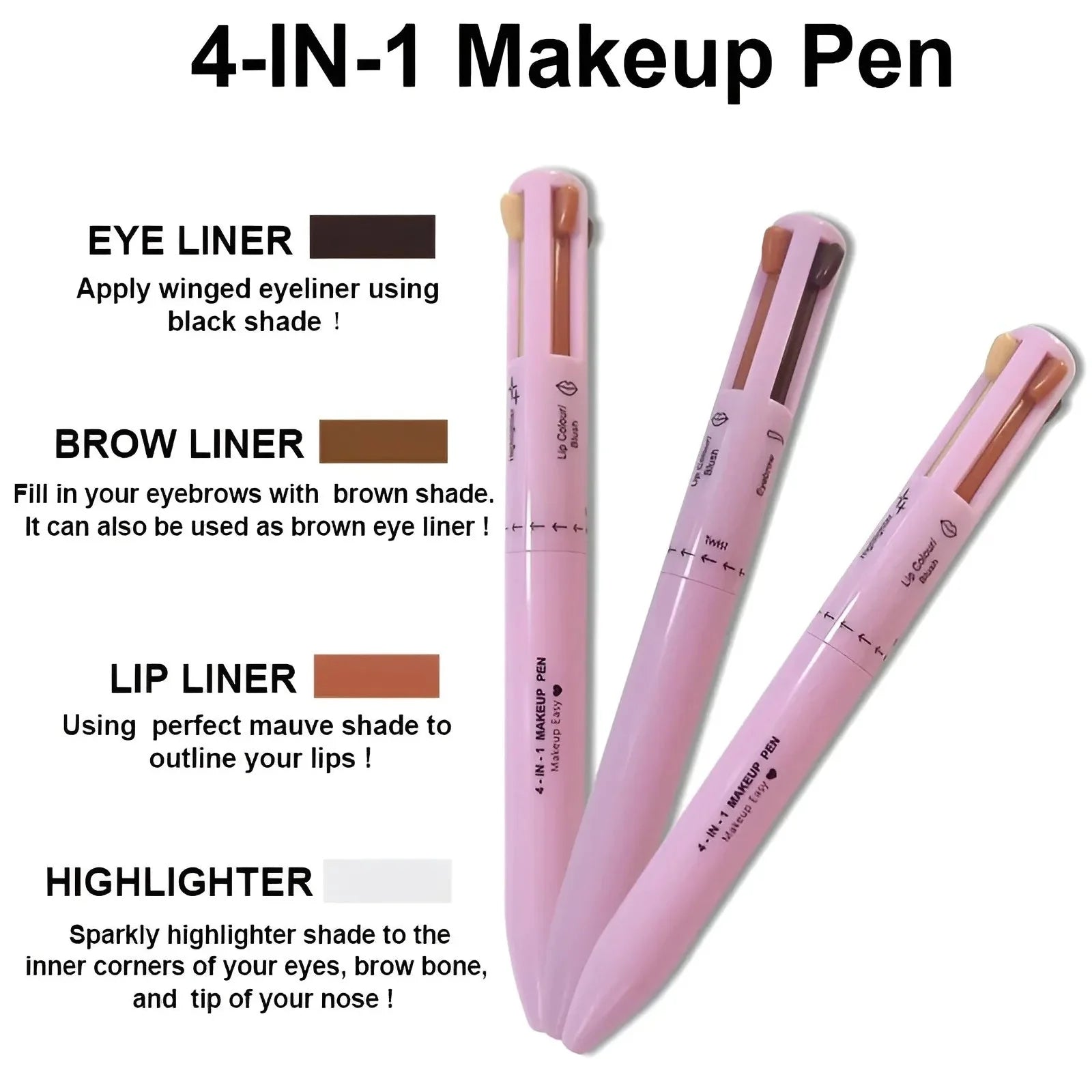 4 In 1 Makeup Pen - Multi function water proof Cosmia.pk