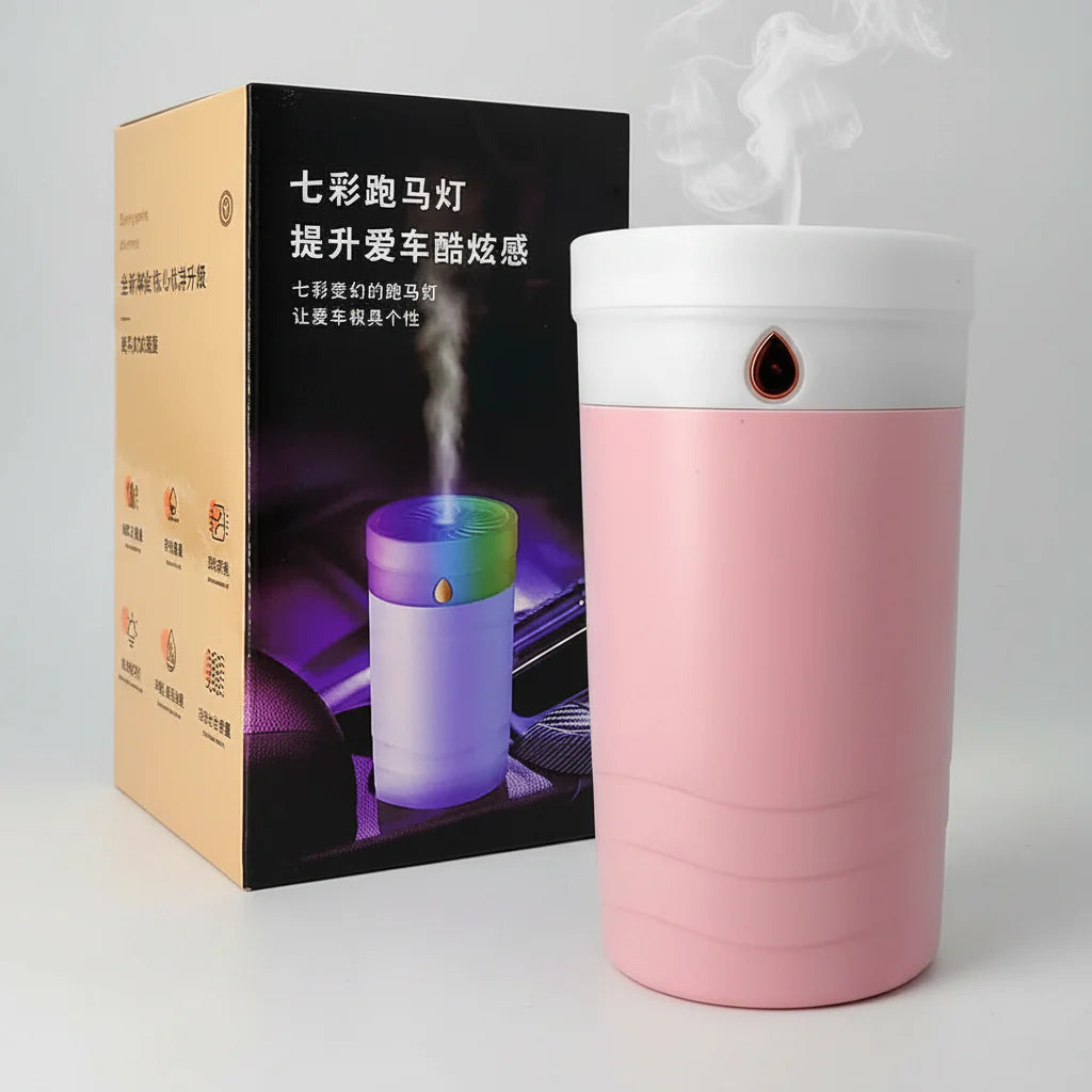 Portable Mini USB Car Humidifier with Colorful LED Marquee Light Cosmia.pk