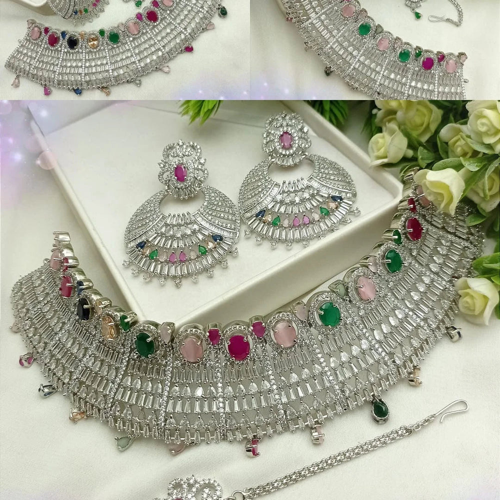 Silver Multi Necklace set Cosmia