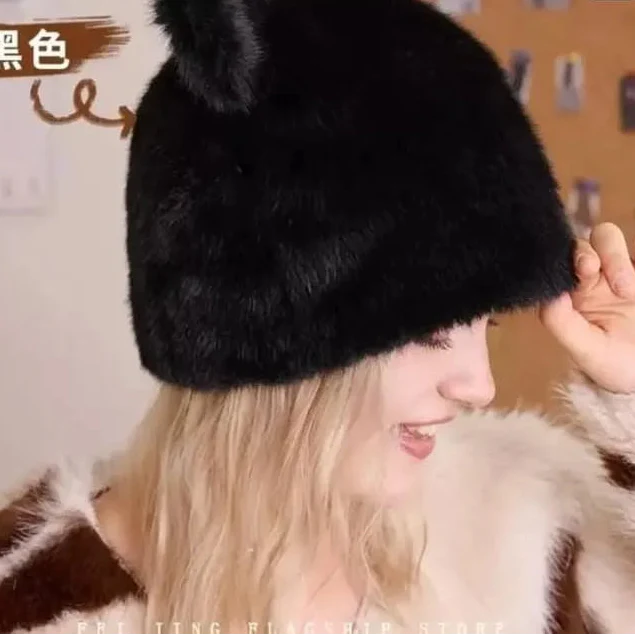 Bear Fur Woolen Cap (Random Colour) Cosmia.pk