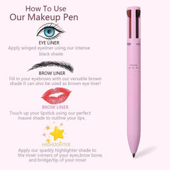 4 In 1 Makeup Pen - Multi function water proof Cosmia.pk