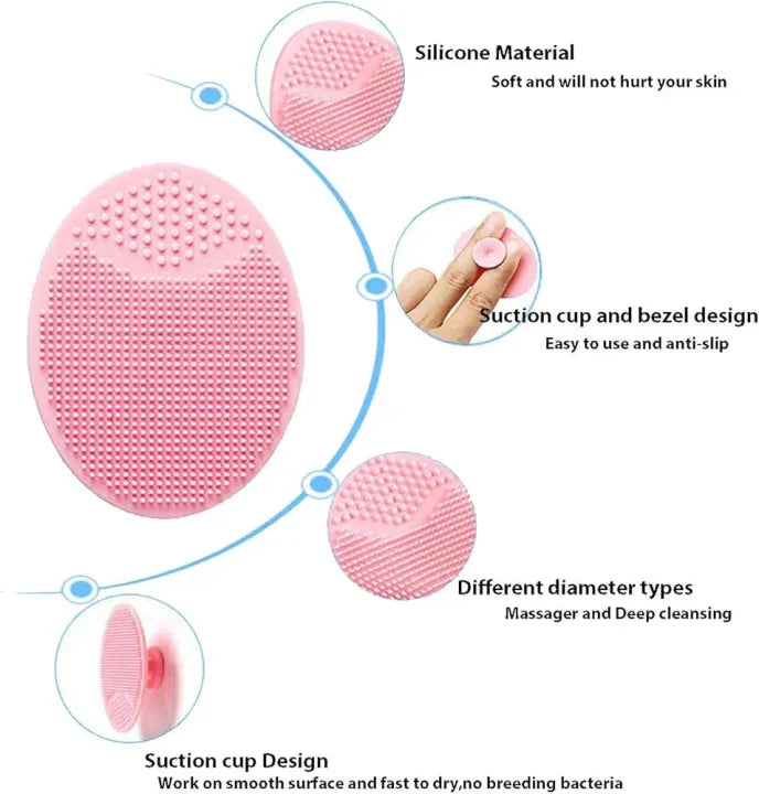Portable Facial Cleaning Mat Pad Scrubber Silicone Face Cleansing Cosmia.pk