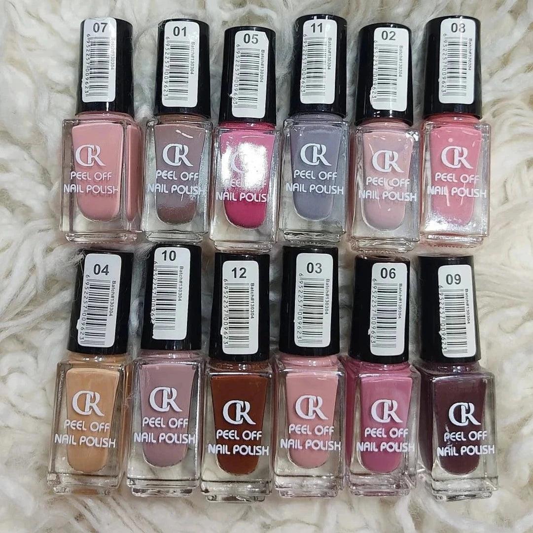 CR Nail Paint Peel off (12 Pcs) CR