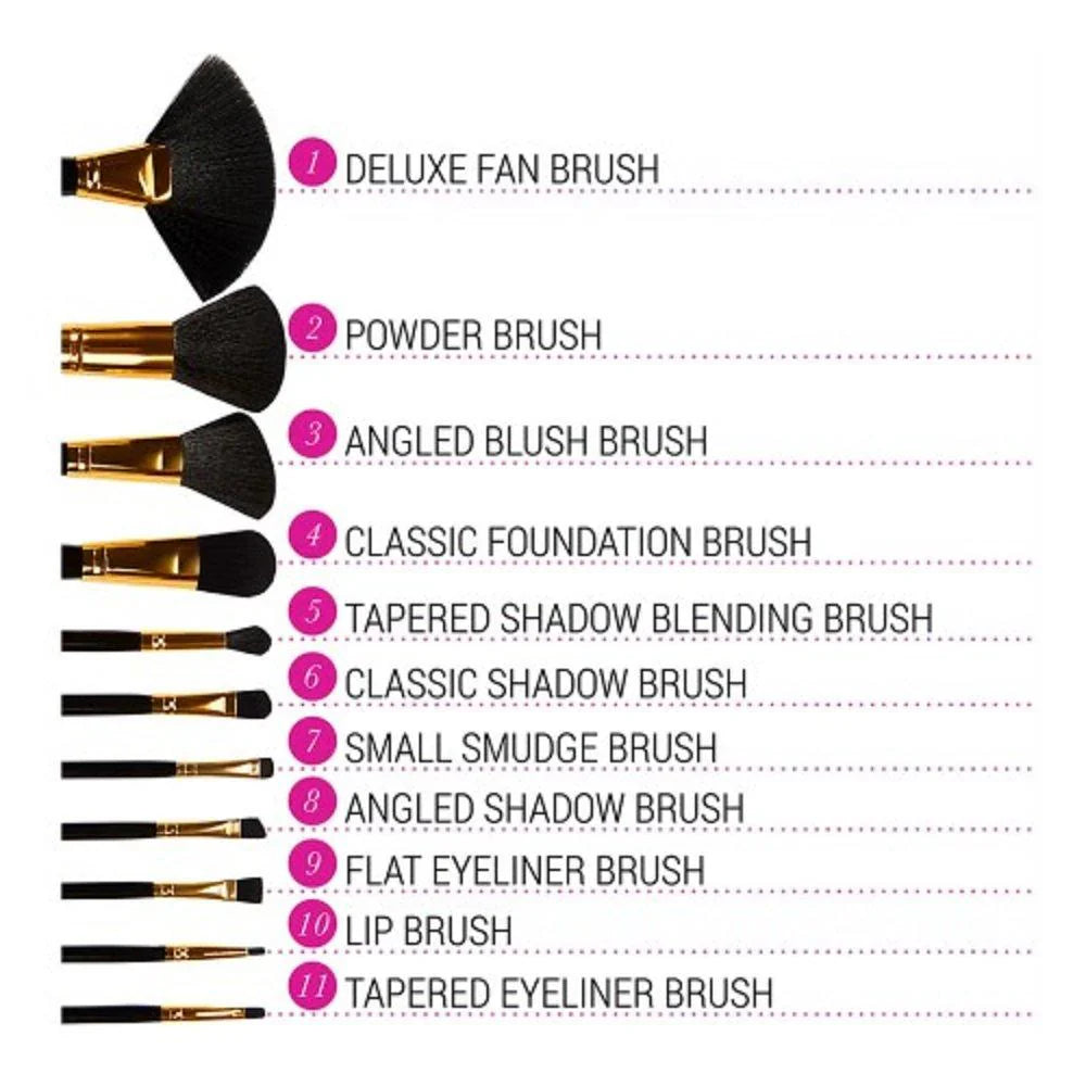 BH Cosmetics Dot Collection - 11 Pcs Brush Set - Black BH Cosmetics