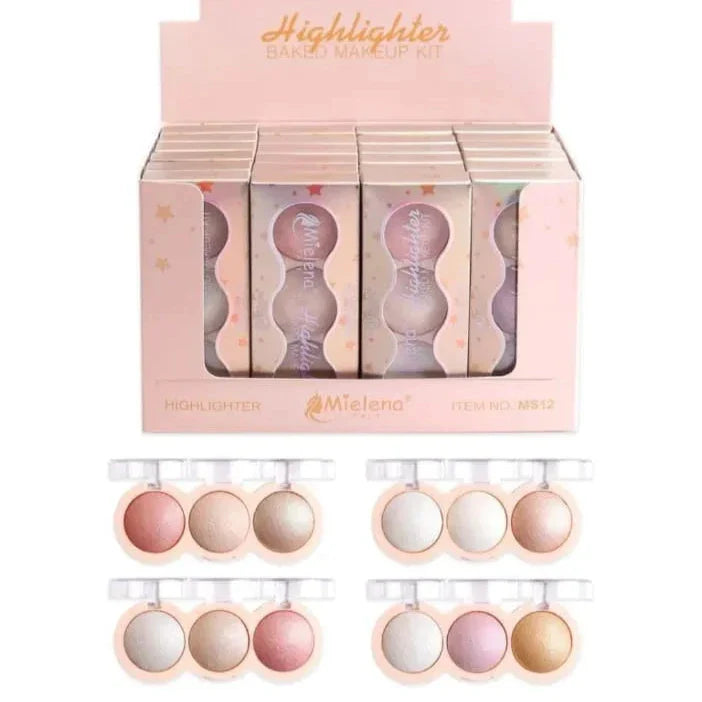 Mielena 3 Colors Highlighter Palette Each Mielena