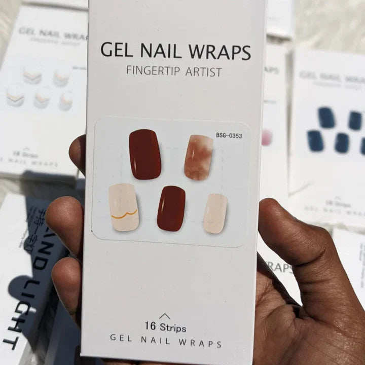 Multi Color Gel Nail Wraps With UV light (16 nail strips) Cosmia.pk