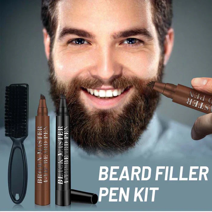 GUANJING Colors Men Waterproof Beard Filler 4 Tip Beard Filler Beard Filler Pen Kit - 5ml Guanjing