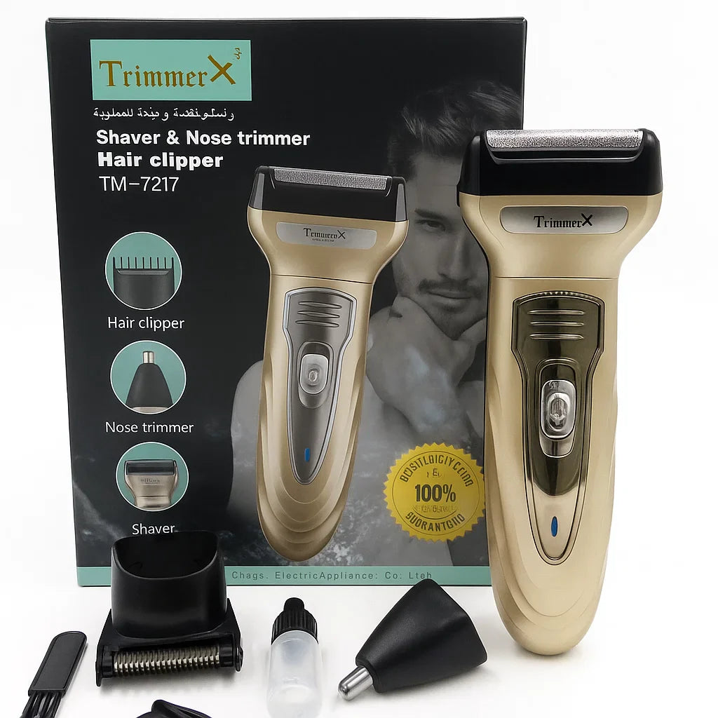 Trimmer X Shaver & Nose Trimmer Hair Clipper, model TM-7217. Trimmer X