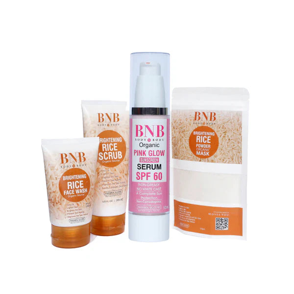 BNB Opulent Glow Bundle (Rice Extract Kit + Pink Glow SPF60 50ml) BnB