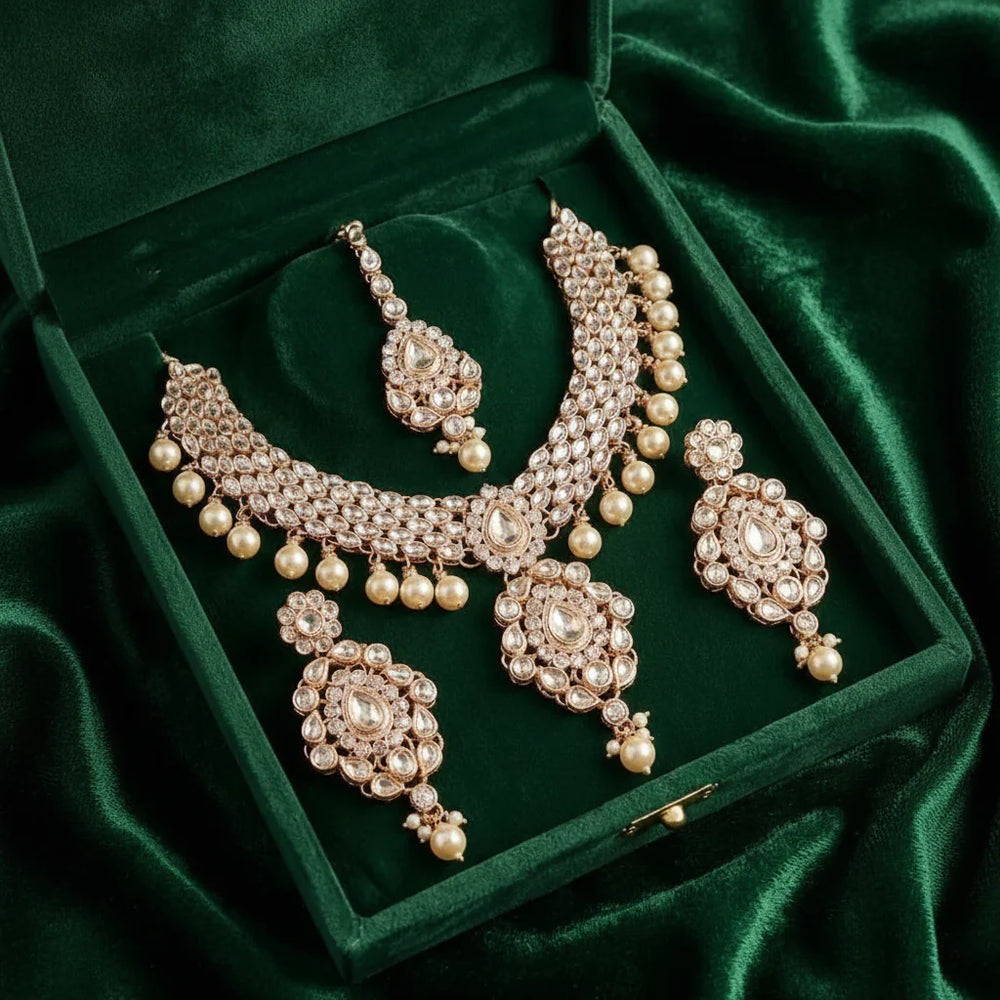 Kundan Shisha Necklace Set Cosmia