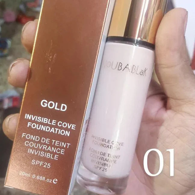 NoubaBlak Gold Invisible Cover Foundation SPF 25 – 20ml Noubablak