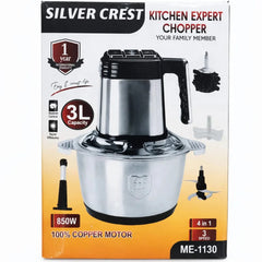 Silver Crest Kitchen Expert Chopper Powerful 850W with 3L Capacity Silver Crest