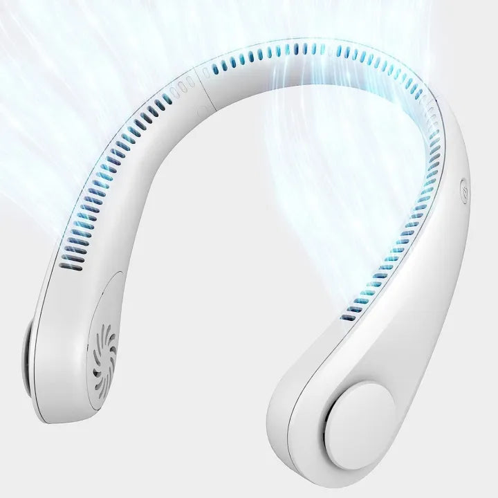 Portable Bladeless Neck Fan – USB Rechargeable 360° Cooling Hanging Cosmia.pk