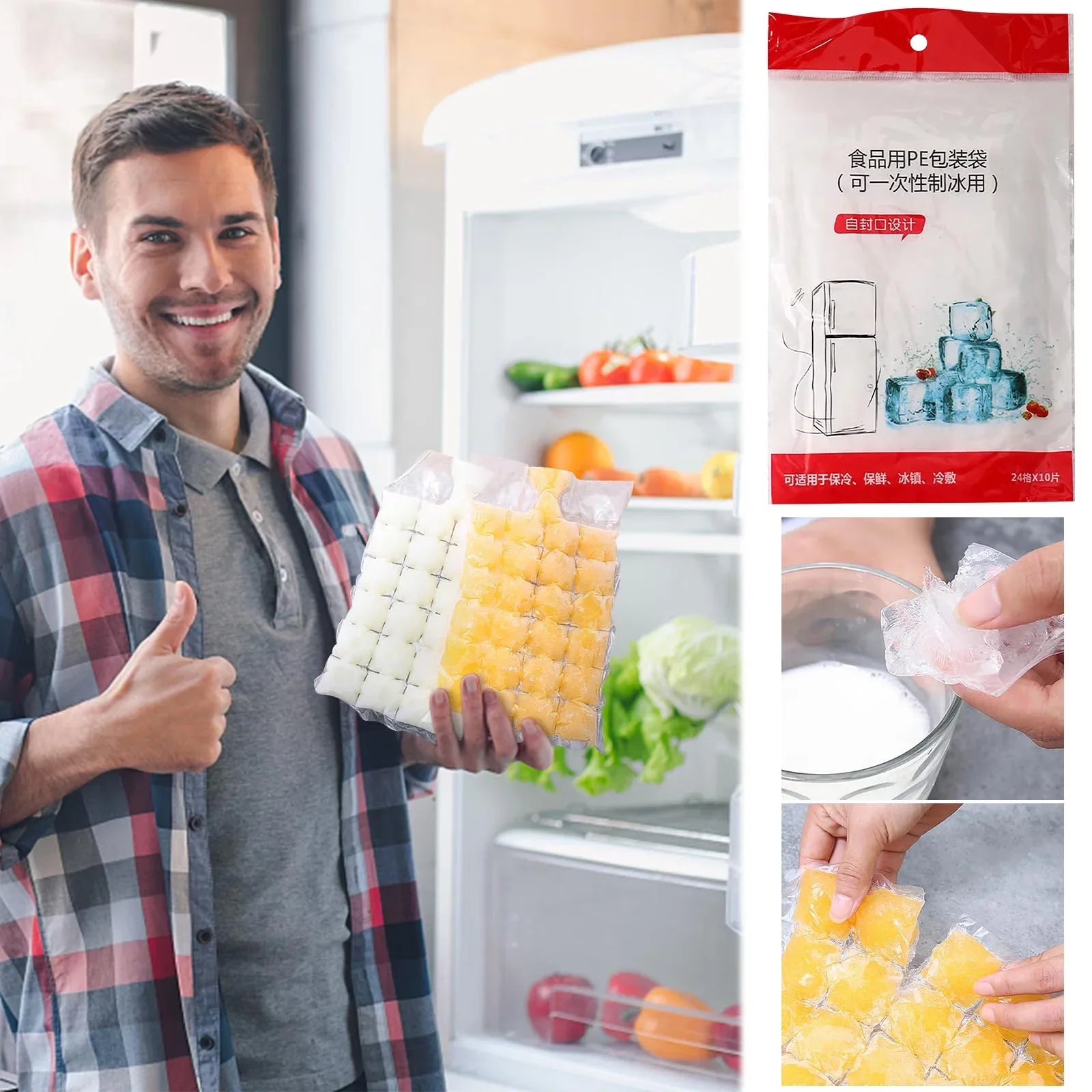Disposable Ice Cube Bags Pack of 10 Cosmia.pk