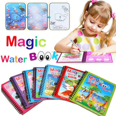 Magic Water Drawing Book, Reusable Coloring Book with Water Pen Cosmia.pk