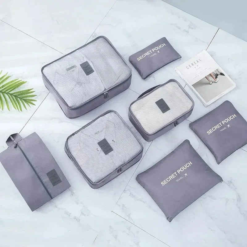 Portable Luggage Organizer Cubes & Toiletry Pouch - 6 Pcs Cosmia.pk