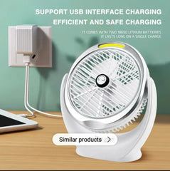 Dekstop Fan with Cob Light /Desk Fan Cosmia.pk