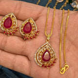Zircon Locket Set – Locket & Earrings