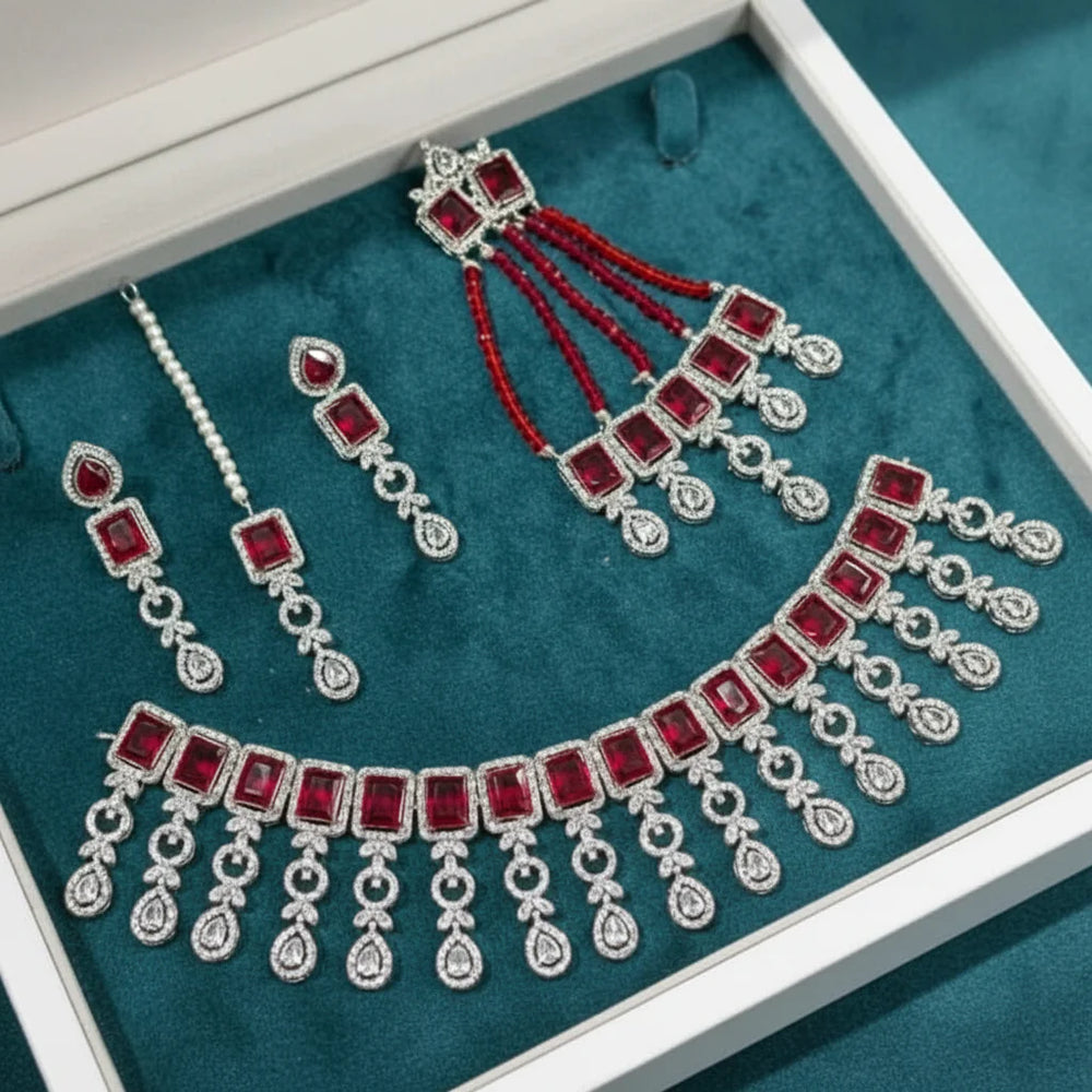 Zircon Necklace Set for Women – AD Super Design Premium Quality Cosmia