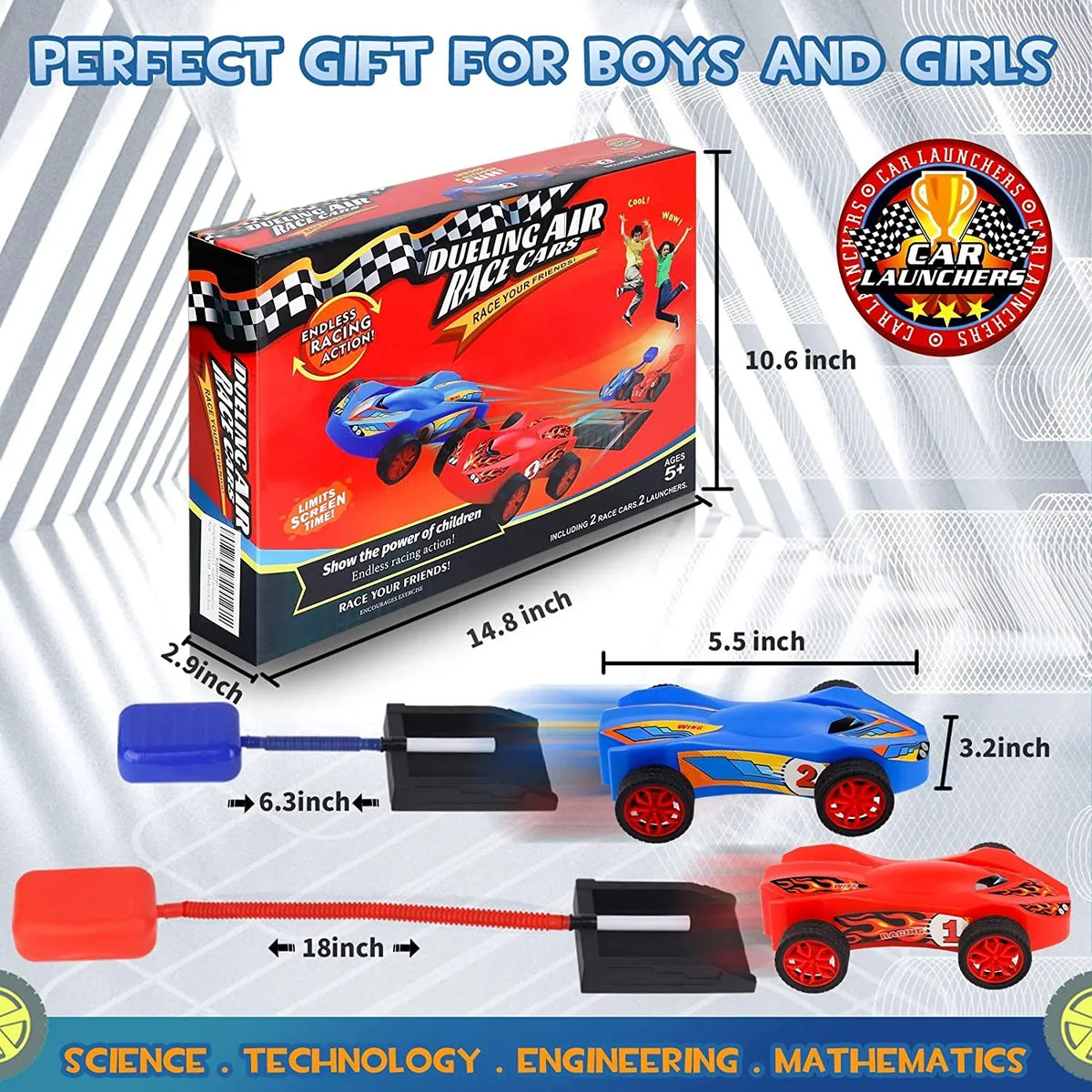 Toy Car Launchers and Air Powered Cars with Ramp and Finish Line Cosmia.pk