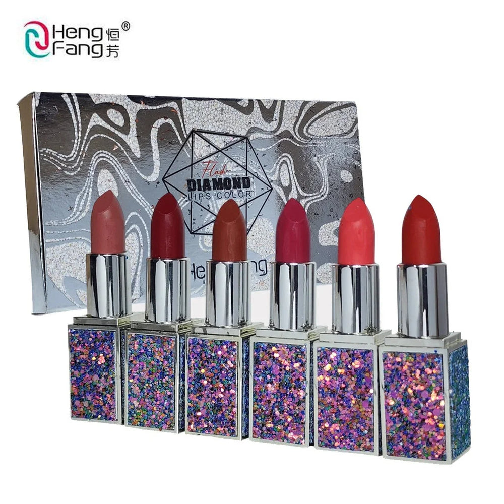 Heng Fang Diamond 6 Pc Long Lasting Matte Lipsticks Set Heng Fang