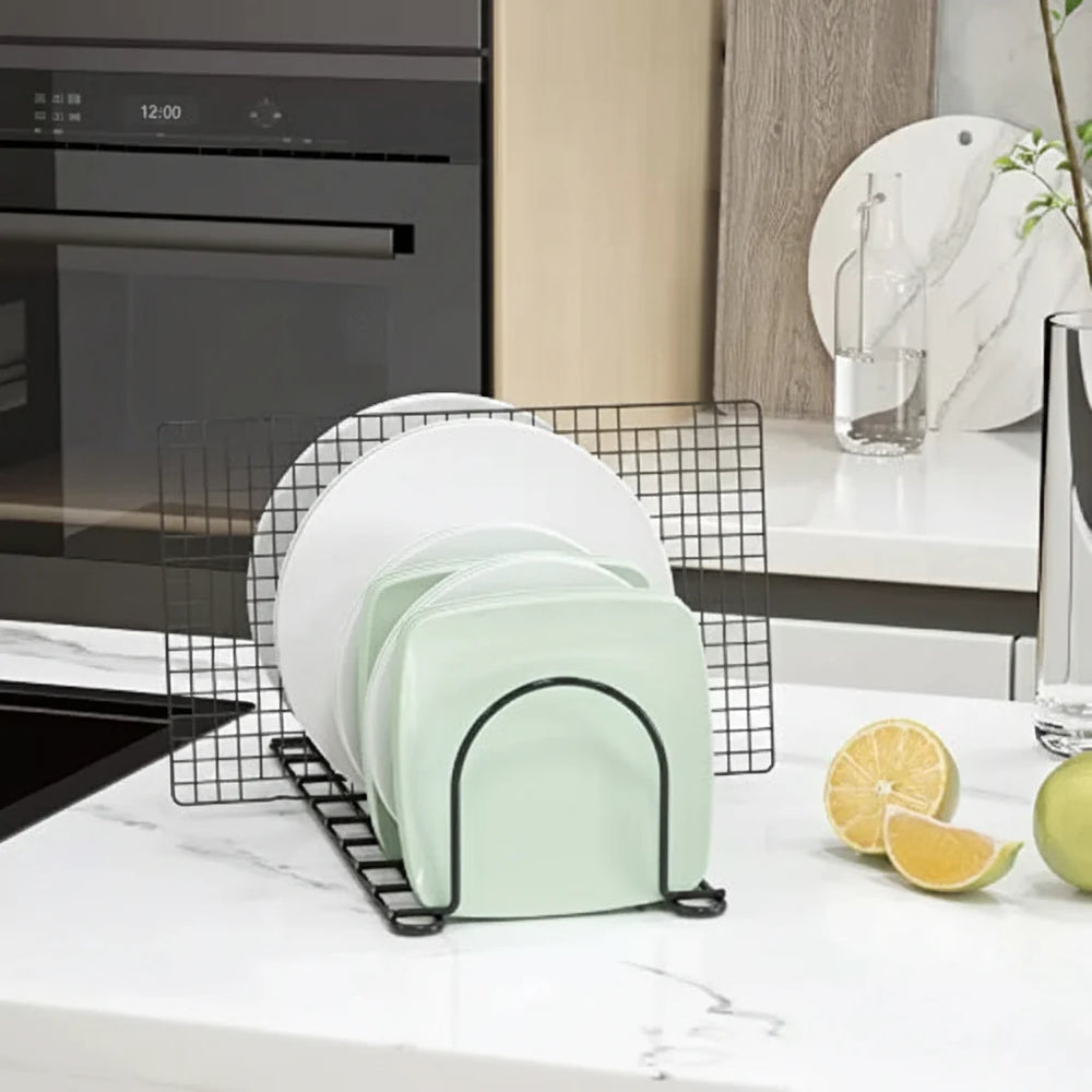 6-Port Metal Kitchen Space Saver, Plate Rack and Sink Organizer Stand Cosmia.pk