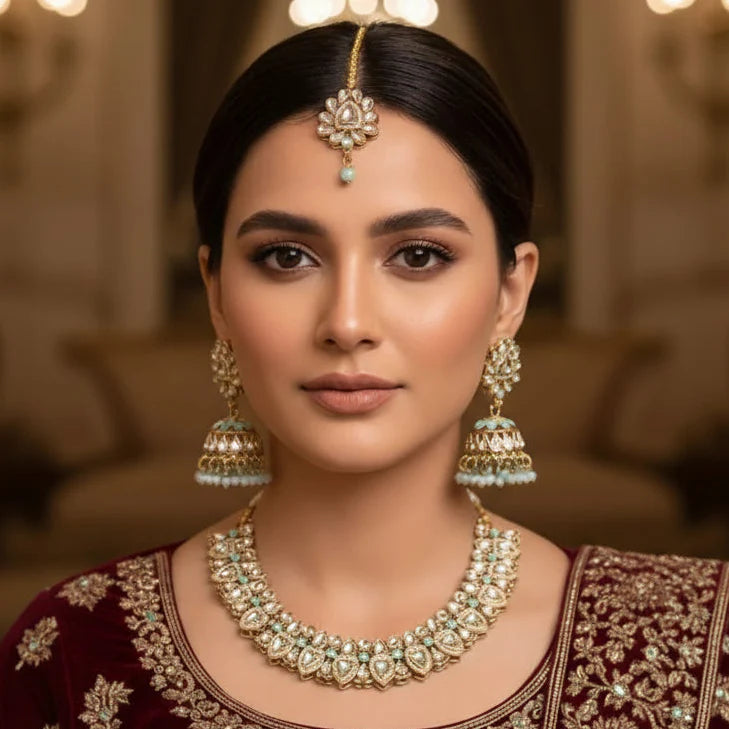 Dabbi Kundan Antique Complete Jewelry Set Cosmia