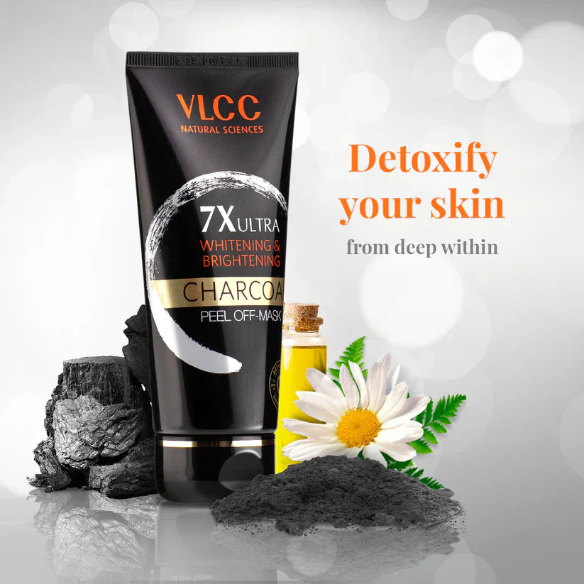 VLCC 7X Ultra Whitening and Brightening Charcoal Peel Off Mask - 100ml VLCC