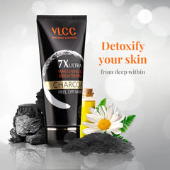 VLCC 7X Ultra Whitening and Brightening Charcoal Peel Off Mask - 100ml VLCC