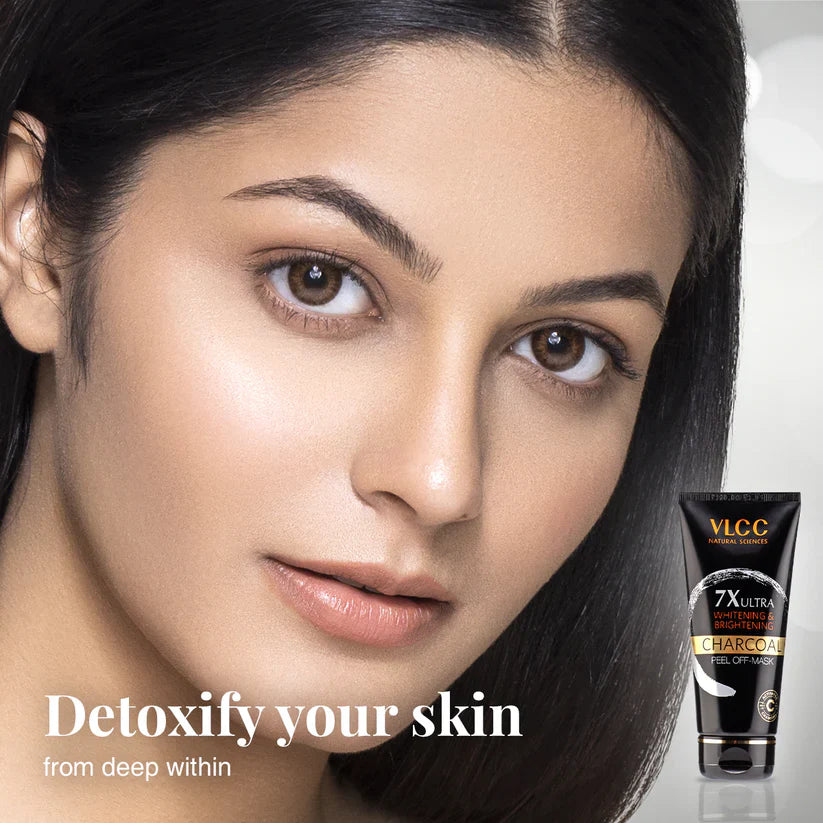 VLCC 7X Ultra Whitening and Brightening Charcoal Peel Off Mask - 100ml VLCC