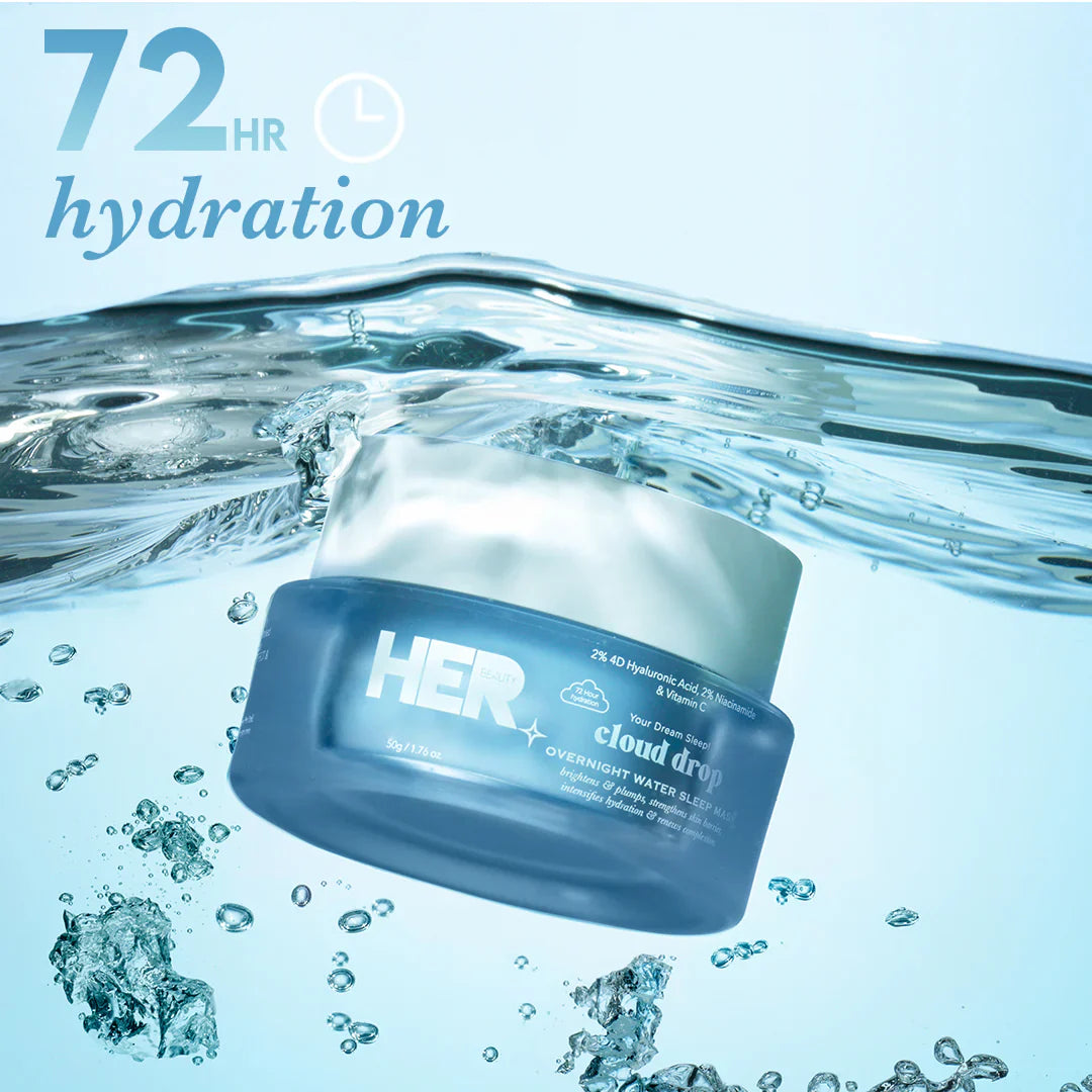 HER Beauty cloud drop Overnight Water Sleep Mask (72hr Hydration) 50ml HER Beauty